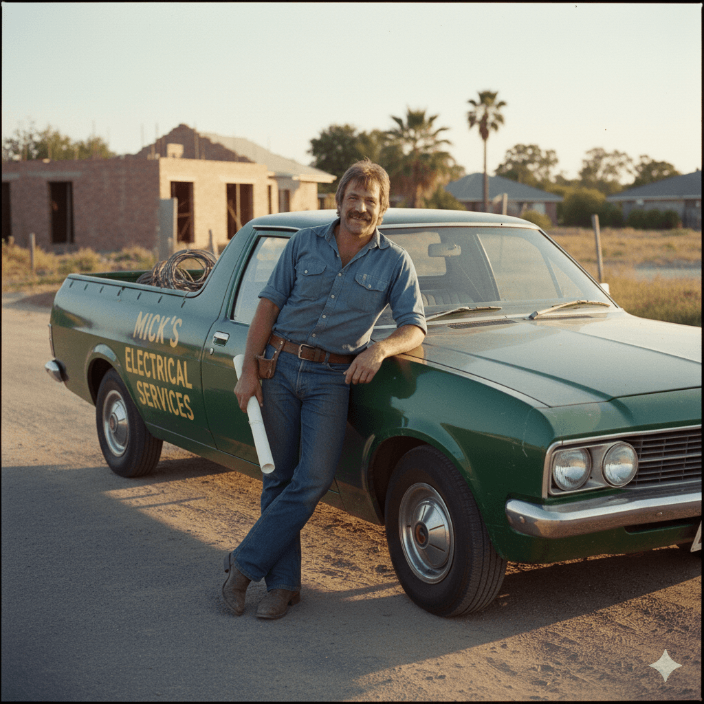 Classic Australian Tradesman with Vintage Ute